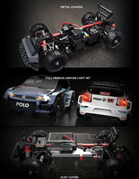 MJX 1/14 Wolkswagen Polo R WRC 14304 Hyper Go 4x4 Fırçasız (Brushless) Motor ve Escli, 2.4Ghz Uzaktan Kumandalı Ralli Aracı +4 Adet Drift Lastiği