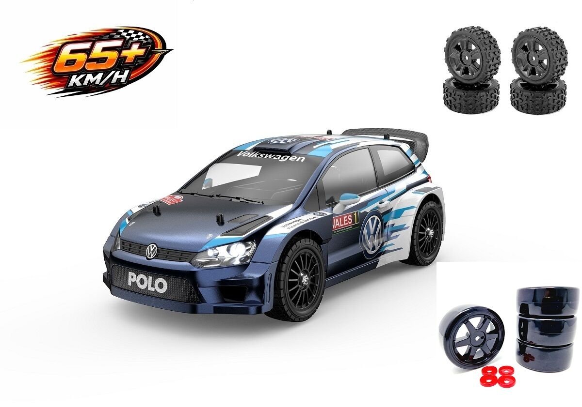 MJX 1/14 Wolkswagen Polo R WRC 14304 Hyper Go 4x4 Fırçasız (Brushless) Motor ve Escli, 2.4Ghz Uzaktan Kumandalı Ralli Aracı +Full Paket
