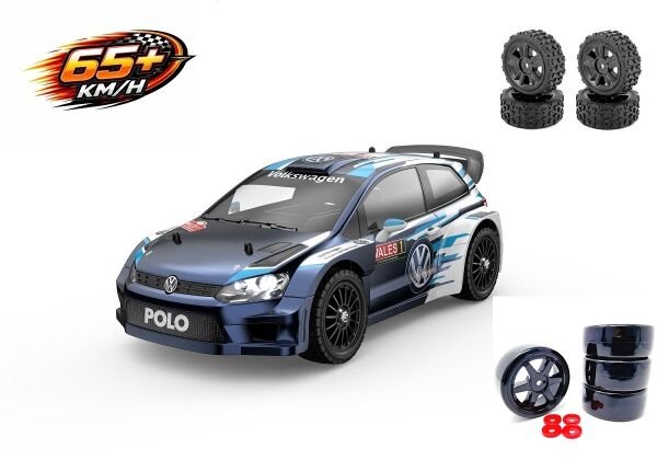 MJX 1/14 Wolkswagen Polo R WRC 14304 Hyper Go 4x4 Fırçasız (Brushless) Motor ve Escli, 2.4Ghz Uzaktan Kumandalı Ralli Aracı +Full Paket