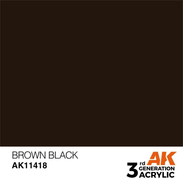 AK 11418 17 ml. Brown Black, Figür Serisi 3GEN Akrilik Model Boyası