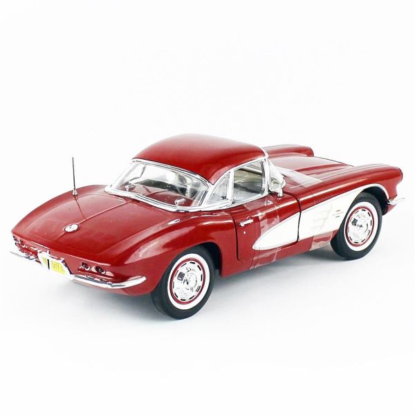 Autoworld AMM1281 1/18 Ölçek, 1962 Chevy Corvette Convertible, Honduras Maroon Metallic, Sergilemeye Hazır Metal Araba Maketi
