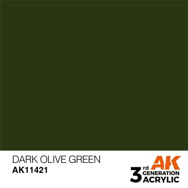AK 11421 17 ml. Dark Olive Green, Figür Serisi 3GEN Akrilik Model Boyası