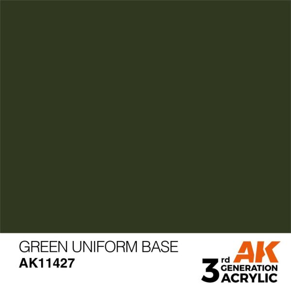 AK 11427 17 ml. Green Uniform Base, Figür Serisi 3GEN Akrilik Model Boyası