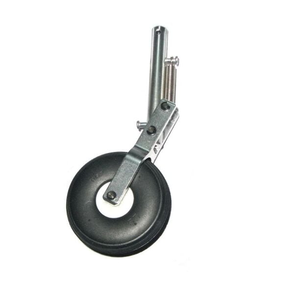 Yaylı İniş Takımı H:130mm  Teker Çapı:55mm, Bağlantı Mil Yuvası: 5mm