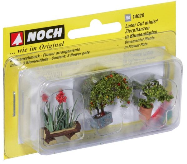 Noch 14020 Saksı Bitkileri, 3 Adet, Diorama Malzemesi