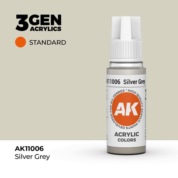 AK 11006 17 ml. Silver Grey, 3GEN Akrilik Model Boyası