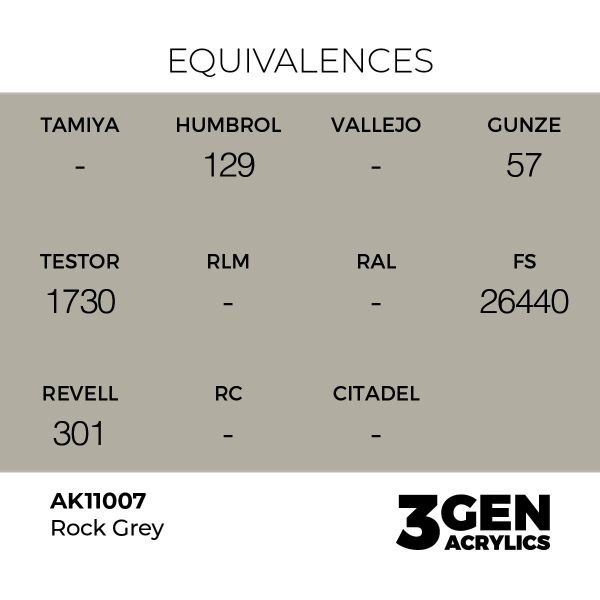 AK 11007 17 ml. Rock Grey, 3GEN Akrilik Model Boyası