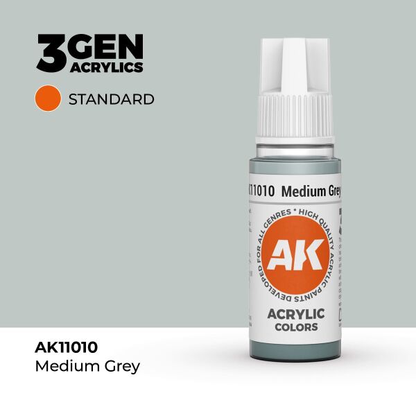 AK 11010 17 ml. Medium Grey, 3GEN Akrilik Model Boyası