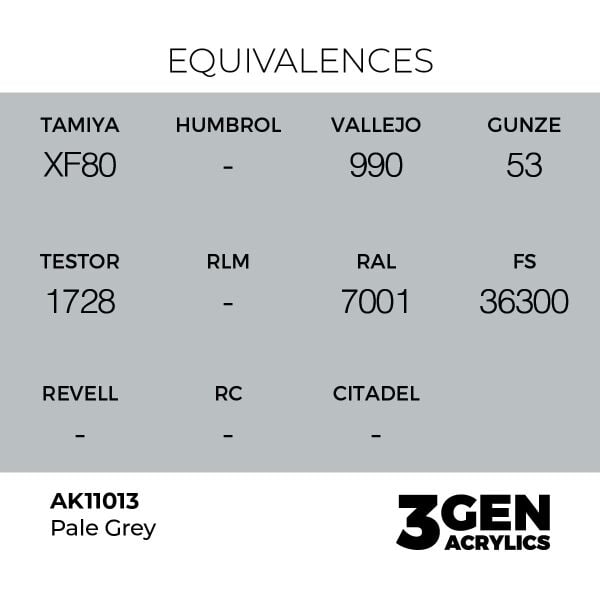 AK 11013 17 ml. Pale Grey, 3GEN Akrilik Model Boyası