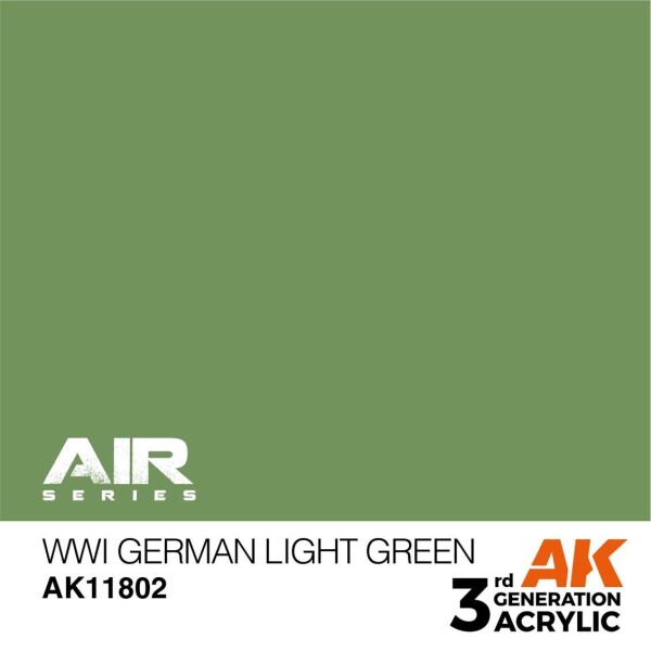 AK 11802 17 ml. WWI German Light Green, Aircraft Serisi 3GEN Akrilik Model Boyası