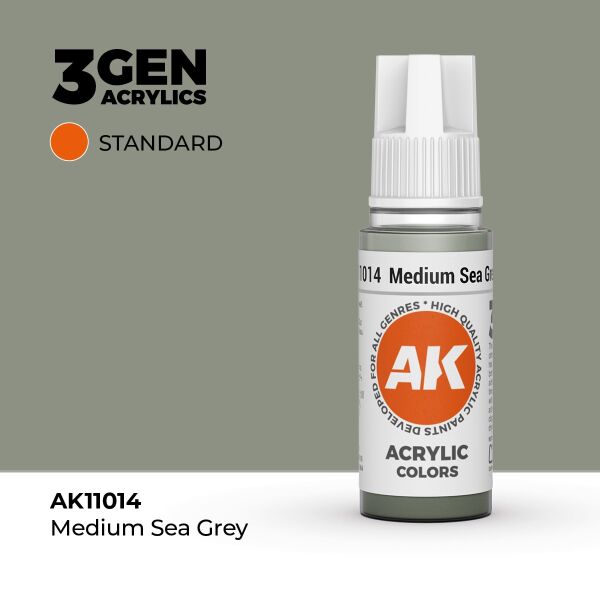 AK 11014 17 ml. Medium Sea Grey, 3GEN Akrilik Model Boyası