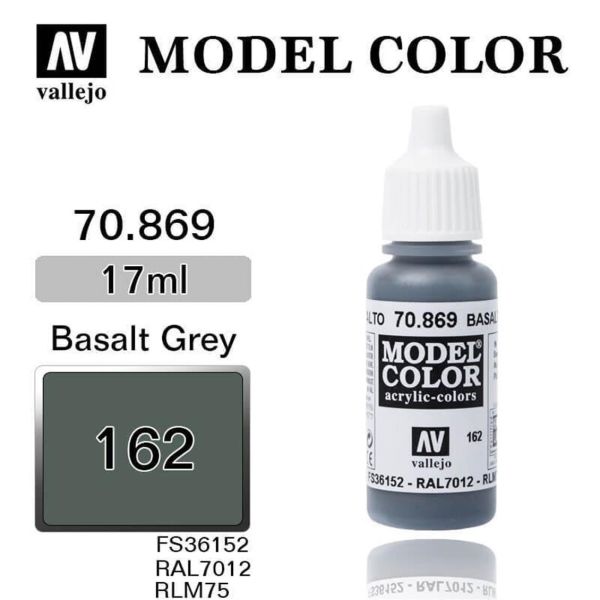 Vallejo 70869 17 ml. (162) Basalt Grey-Matt, Model Color Serisi Model Boyası