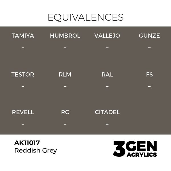 AK 11017 17 ml. Reddish Grey, 3GEN Akrilik Model Boyası