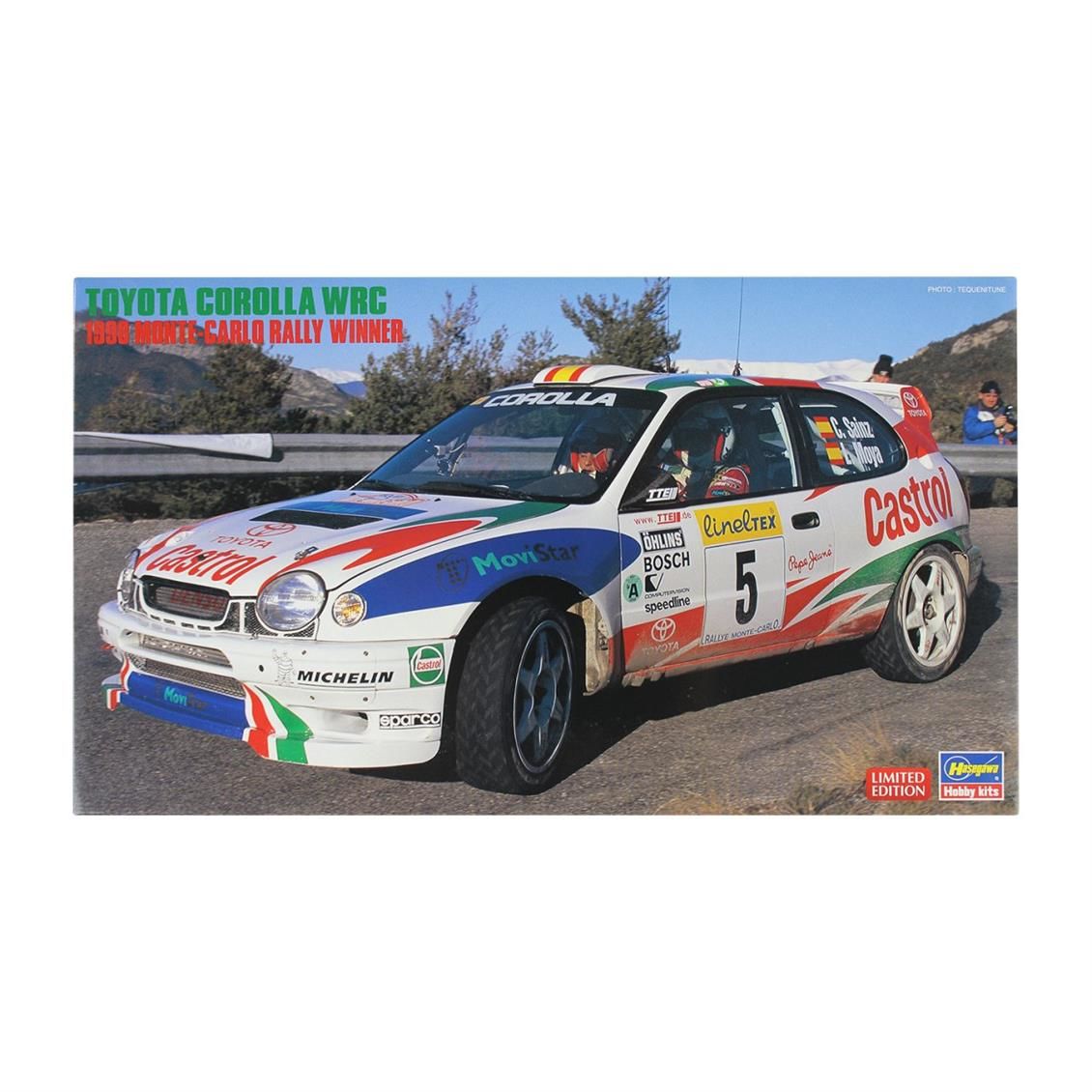 Hasegawa 20266 1/24 Ölçek, Toyota Corolla WRC 1998 Monte Carlo Ralli Şampiyonu (Limited Edition), Yarış Aracı Plastik Model Kit