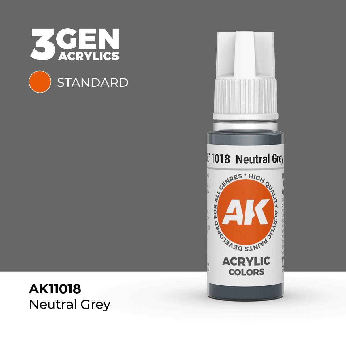 AK 11018 17 ml. Neutral Grey, 3GEN Akrilik Model Boyası