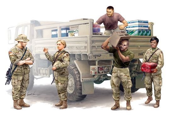 1/35 Modern US Soldiers-Logistics Supply Team