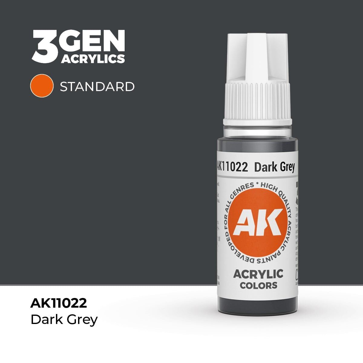AK 11022 17 ml. Dark Grey, 3GEN Akrilik Model Boyası