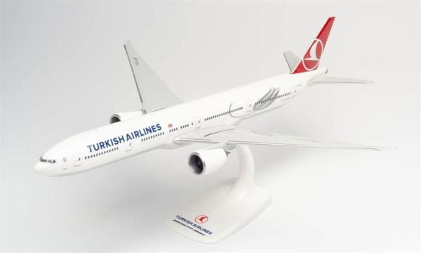 Herpa 613057 1/200 Ölçek, B777-300ER Turkish Airlines TC-Izmir, Sergilemeye Hazır Model Araç