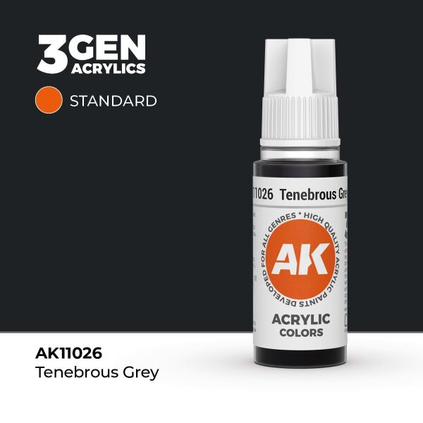 AK 11026 17 ml. Tenebrous Grey, 3GEN Akrilik Model Boyası