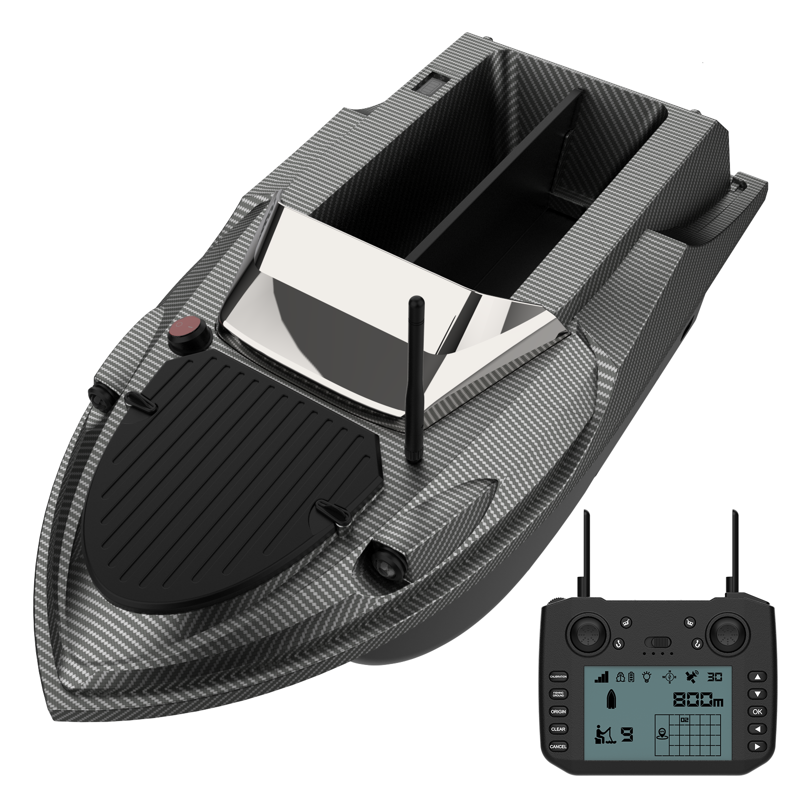 Flytec V080 800M Menzilli, GPS'li, 180 Konumlu, Oto Eve Dönüş, Yüksek Kapasiteli Batarya, Yüksek Hızlı Balık, Sazan Yemleme Teknesi ve Botu