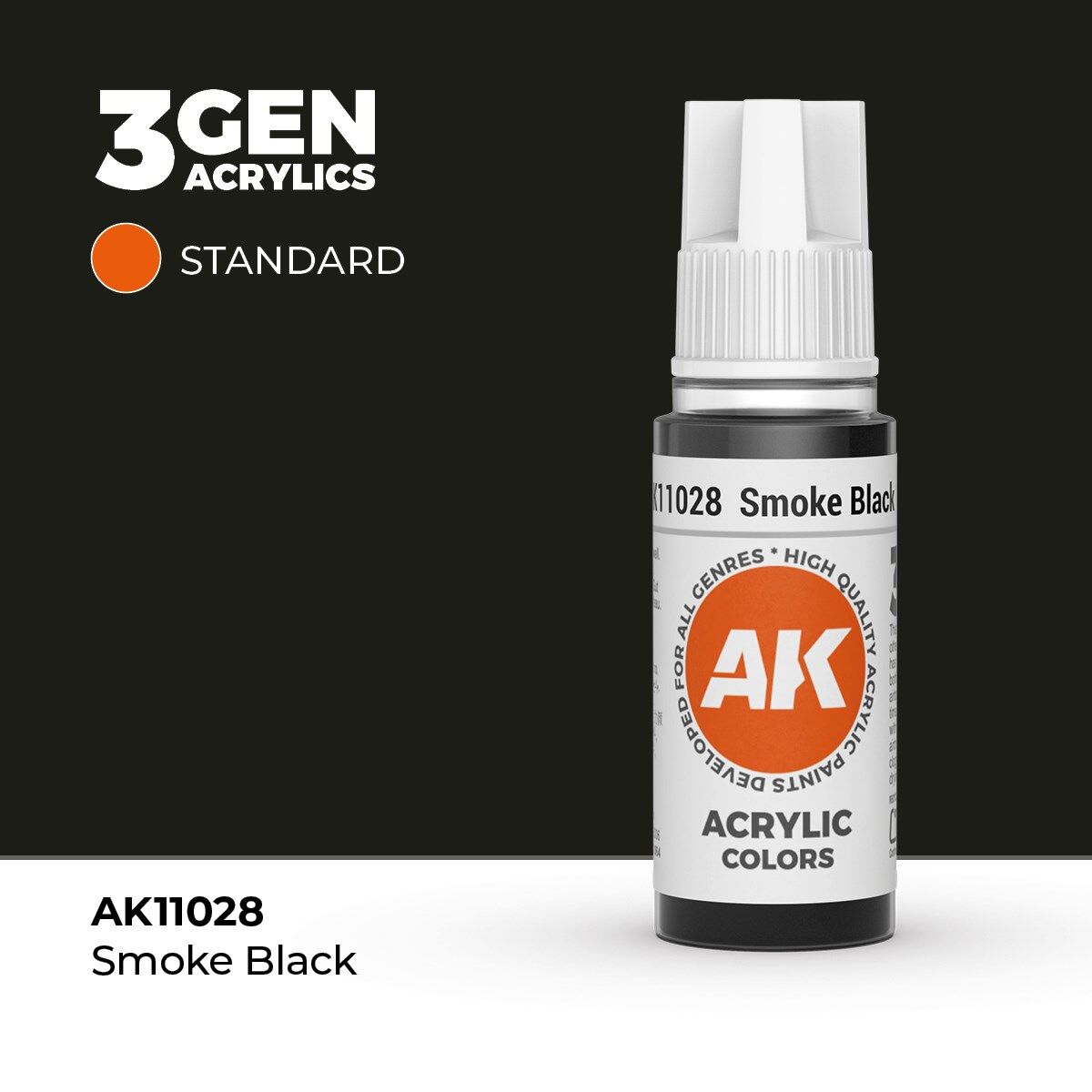 AK 11028 17 ml. Smoke Black, 3GEN Akrilik Model Boyası
