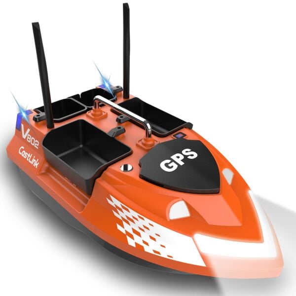 Flytec V802 Pro 500M Menzilli, GPS'li, 160 Konumlu, Oto Eve Dönüş, Yüksek Kapasiteli Batarya, Yüksek Hızlı (25Km/S Hız) Balık, Sazan Yemleme Teknesi ve Botu Normal Paket