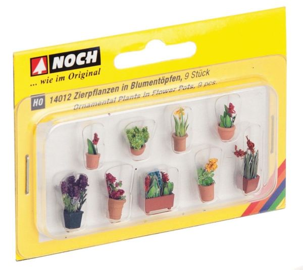 Noch 14012 Saksı Bitkileri, 9 Adet, Diorama Malzemesi