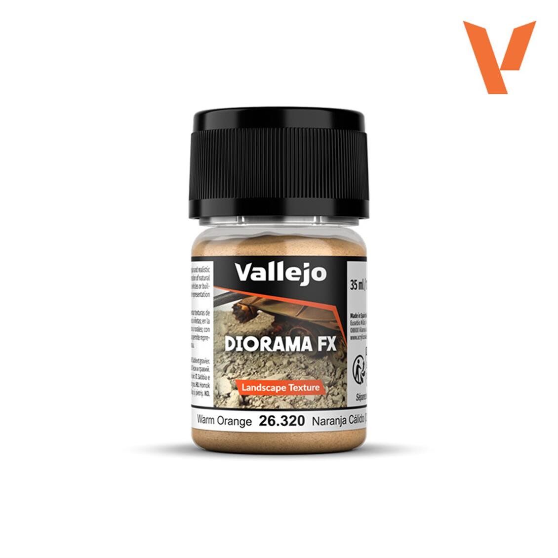 Vallejo 26320 60 gr. Warm Orange, 0.1 - 1.0 mm. Orta Taneli Yüzey Dokusu