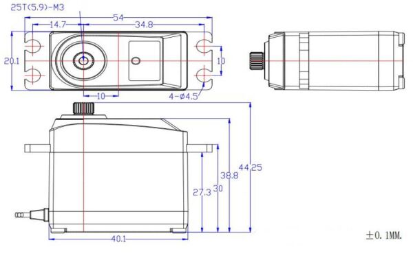 Feetech FB5311M 360 D. Feedback Dijital Servo 15 Kg 4 Pin