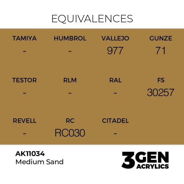 AK 11034 17 ml. Medium Sand, 3GEN Akrilik Model Boyası