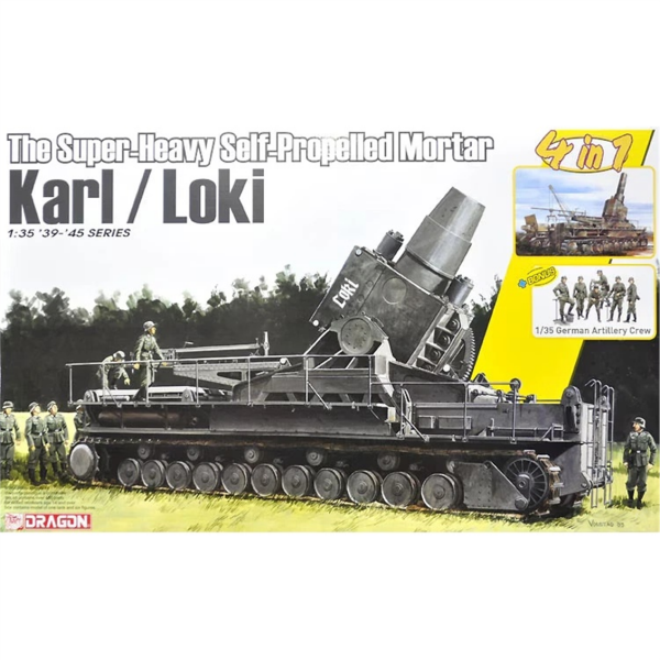 Dragon 6946 1/35 Ölçek, Karl / Loki Ağır Tip Kundağı Motorlu Havanı ve Mürettebatı, Plastik Model Kiti