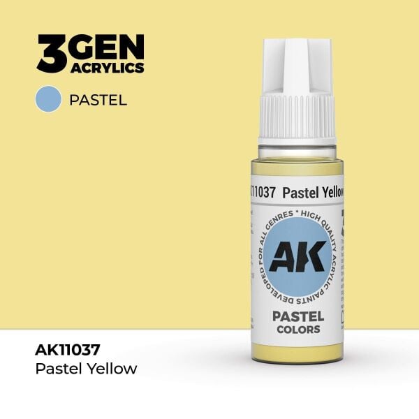 AK 11037 17 ml. Pastel Yellow, 3GEN Akrilik Model Boyası
