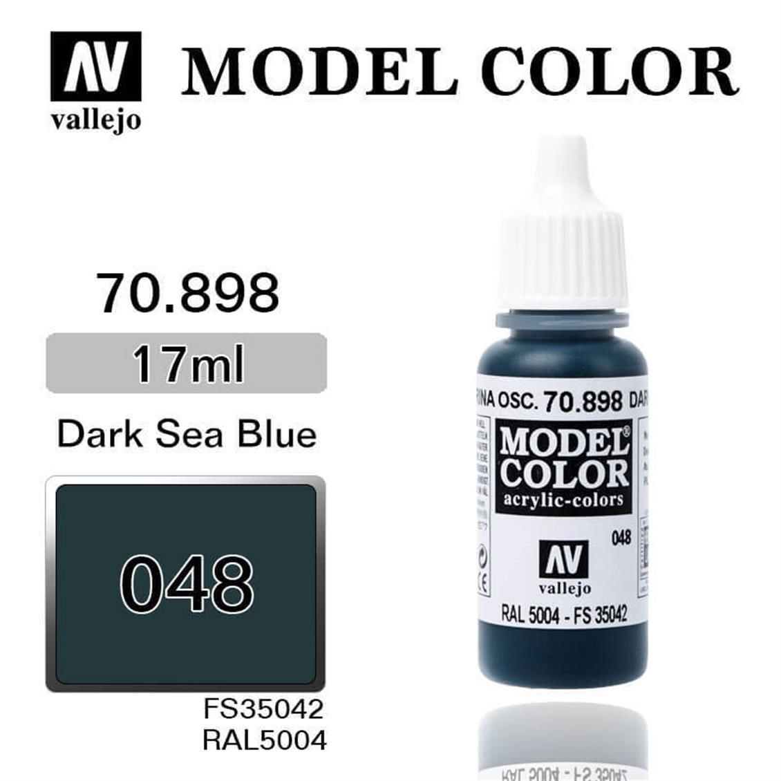 Vallejo 70898 17 ml. (48) Dark Sea Blue-Matt, Model Color Serisi Model Boyası