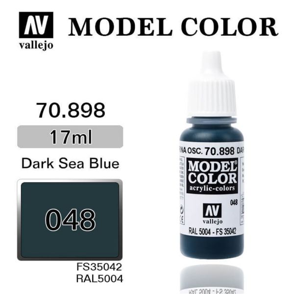 Vallejo 70898 17 ml. (48) Dark Sea Blue-Matt, Model Color Serisi Model Boyası