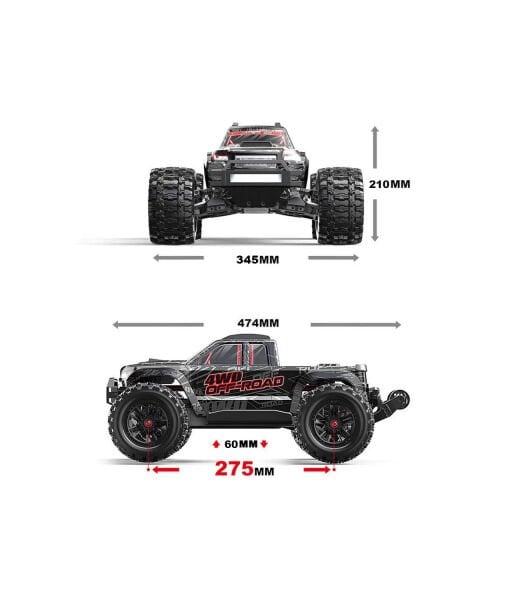 MJX 1/10 10208 Hyper GO 4x4 Fırçasız (Brushless) Motor ve Escli, Su Geçirmez (Waterproof) 2.4 Ghz. Uzaktan Kumandalı Arazi Aracı