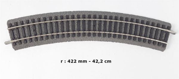 Piko 55412 1/87 Ölçek, Ray Yataklı, R2, 30', r=422 mm. Dönüşlü Model Tren Rayı