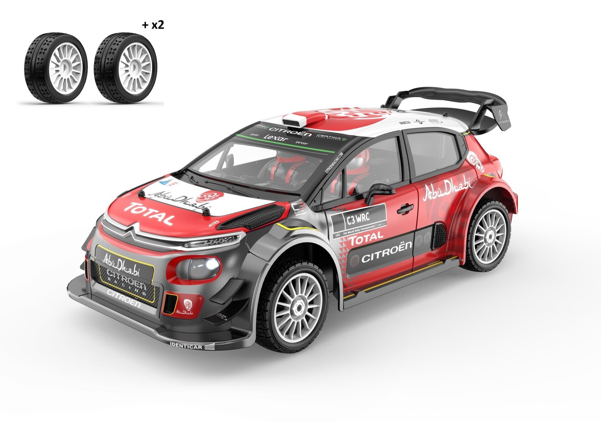 MJX 1/7 Citroen C3 WRC 7303 Hyper GO 4x4 Fırçasız (Brushless) Motor ve Escli, Su Geçirmez (Waterproof) 2.4 Ghz. Uzaktan Kumandalı Ralli Aracı + 4 Adet Yedek Lastik
