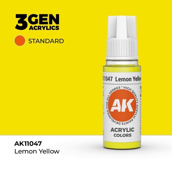 AK 11047 17 ml. Lemon Yellow, 3GEN Akrilik Model Boyası