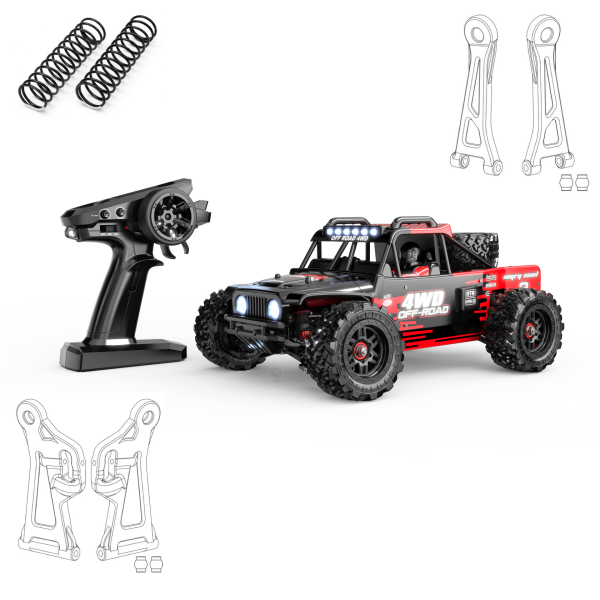 MJX 1/14 Hyper GO 14209 4x4 Fırçasız (Brushless) Motor ve Escli, Su Geçirmez (Waterproof) 2.4 Ghz. Uzaktan Kumandalı Arazi Aracı +2 Adet Alt Salıncak, 2 Adet Üst Salıncak, 4 Adet Süspansiyon Yayı