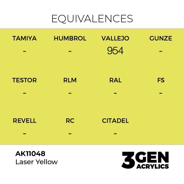 AK 11048 17 ml. Laser Yellow, 3GEN Akrilik Model Boyası