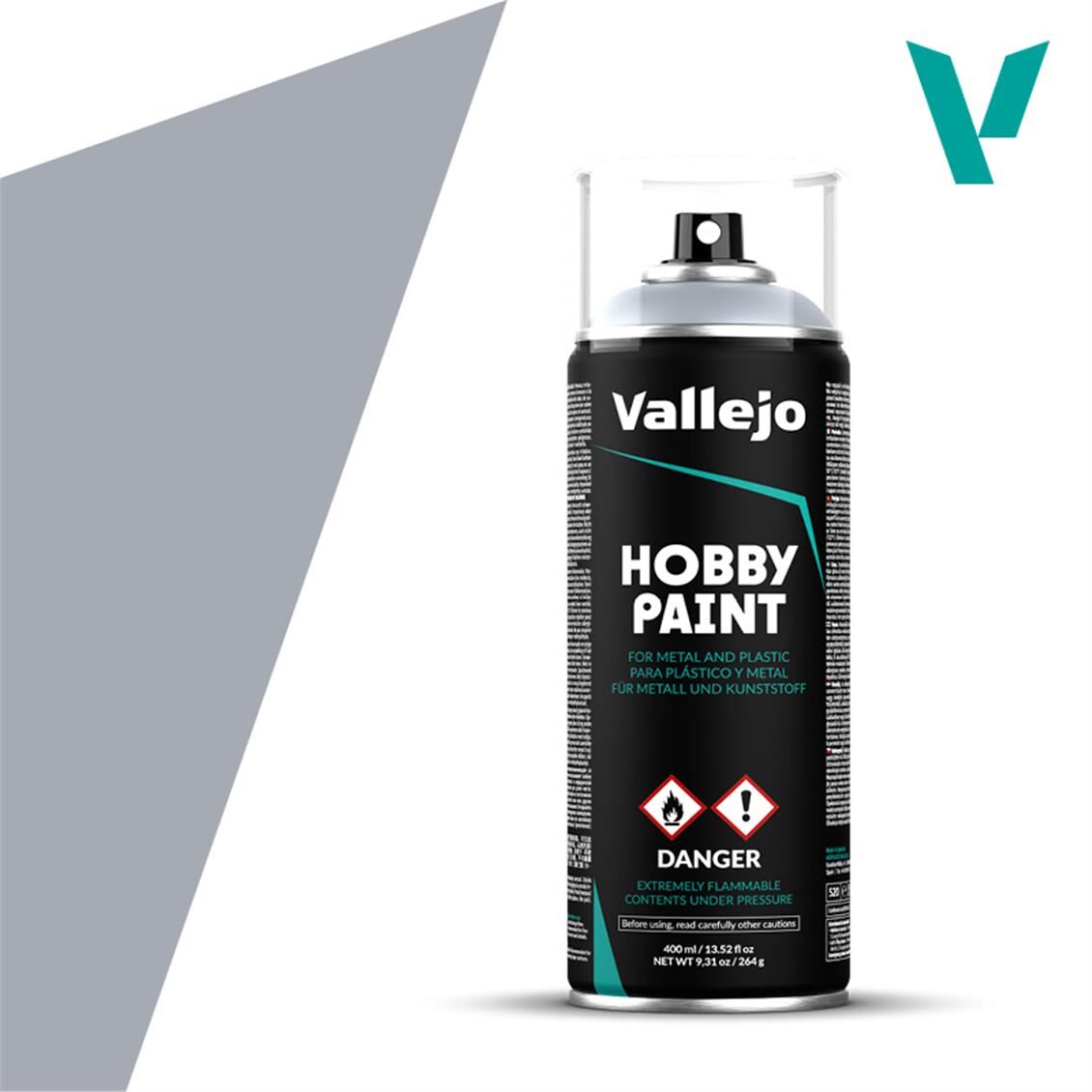 Vallejo 28021 400 ml. Silver, Sprey Model Boyası