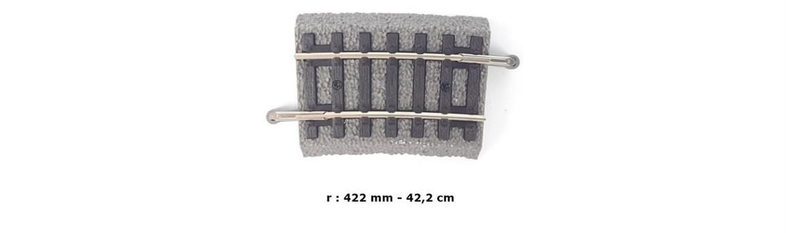 Piko 55418 1/87 Ölçek, Ray Yataklı, R2 7.5', r=422 mm. Dönüşlü Model Tren Rayı