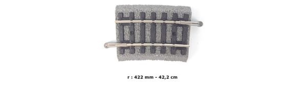 Piko 55418 1/87 Ölçek, Ray Yataklı, R2 7.5', r=422 mm. Dönüşlü Model Tren Rayı