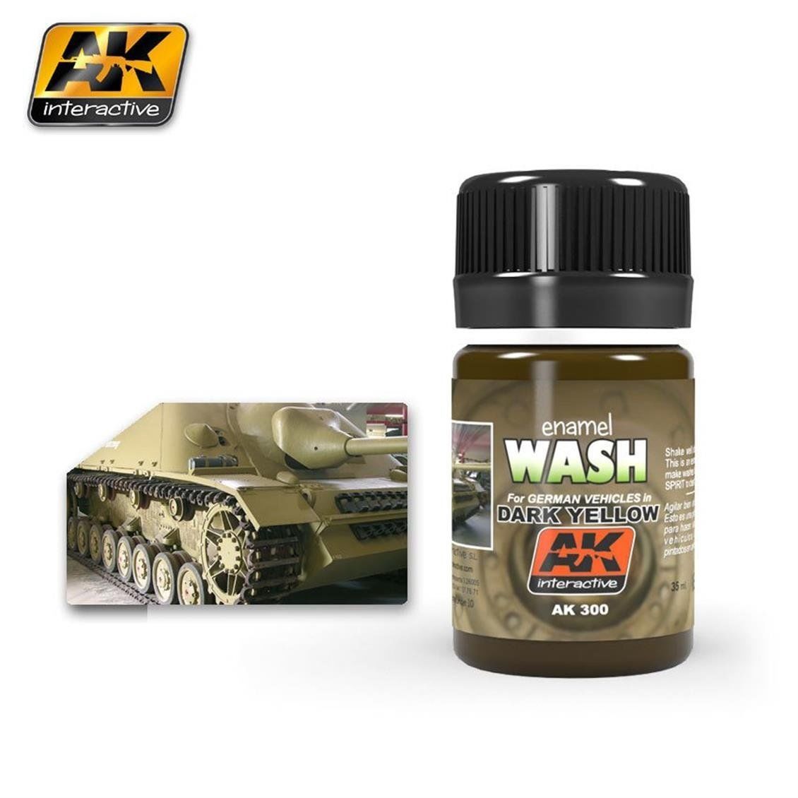 AK Interactive 300 35 ml. Koyu Sarı Eskitme Efekti, Wash Serisi Enamel Model Boyası