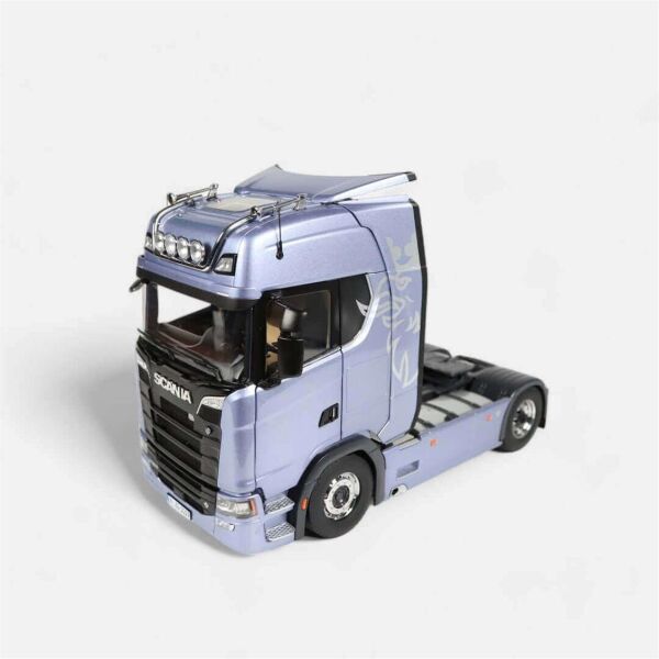NZG 1019/22 1/18 Ölçek, Scania V8 730S Çekici (Fiction Mavi), Sergilemeye Hazır Metal Minibüs Modeli