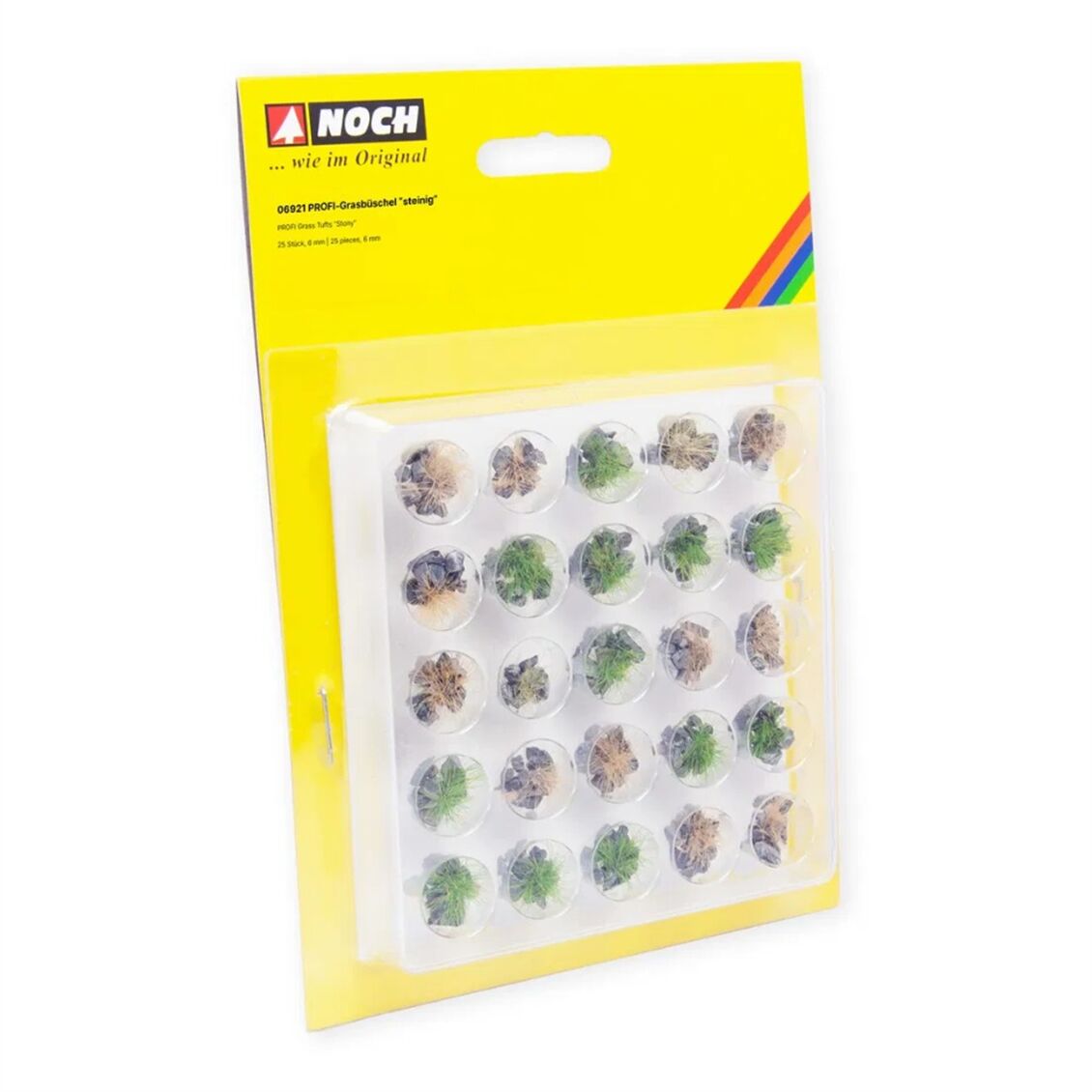 Noch 6921 Taşlı Çimen Kümeleri-B, 6 mm, 25 Adet, Diorama Malzemesi