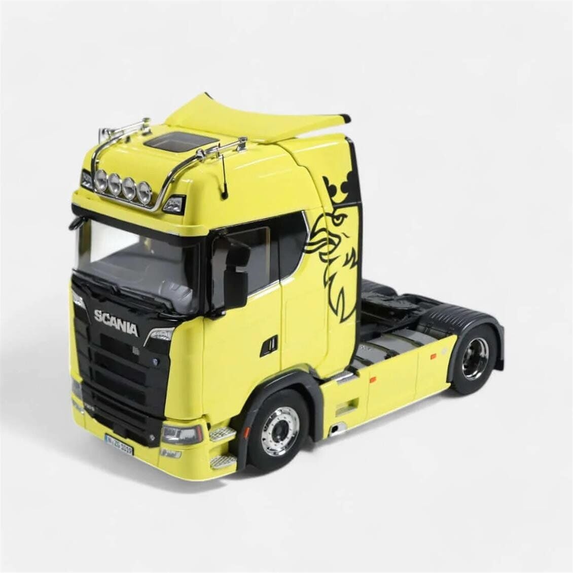 NZG 1019/22 1/18 Ölçek, Scania V8 730S Çekici (Sarı), Sergilemeye Hazır Metal Minibüs Modeli