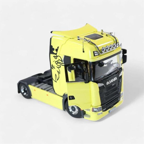 NZG 1019/22 1/18 Ölçek, Scania V8 730S Çekici (Sarı), Sergilemeye Hazır Metal Minibüs Modeli