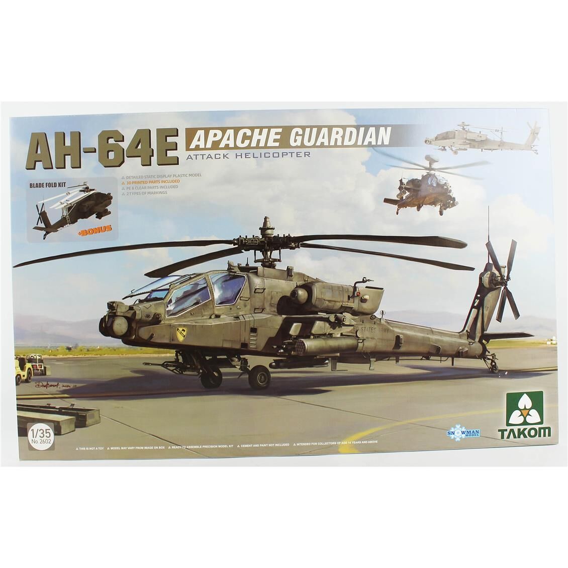 Takom 2602 1/35 Ölçek, AH-64E Apache Guardian Saldırı Helicopteri, Plastik Model Kiti