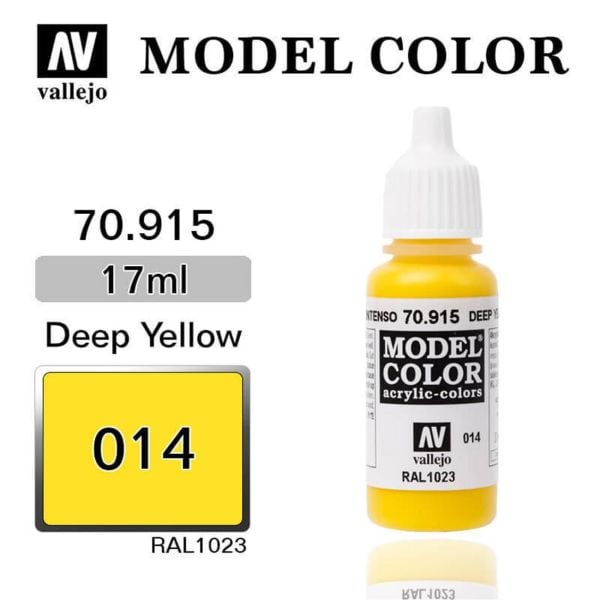 Vallejo 70915 17 ml. (14) Deep Yellow-Matt, Model Color Serisi Model Boyası